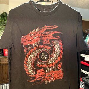Dungeons & Dragons Geeknet Black w Dragon 100% Cotton Graphic T-Shirt SZ Medium